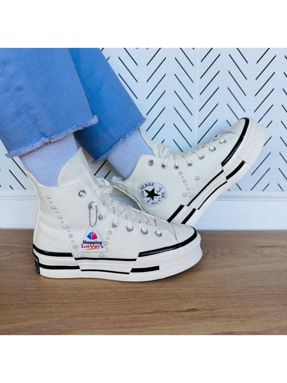 ❤️CONVERSE Chuck 70 Plus Hi Gems 9 Women's Platform Shoes Pearls Sneaker A10287C